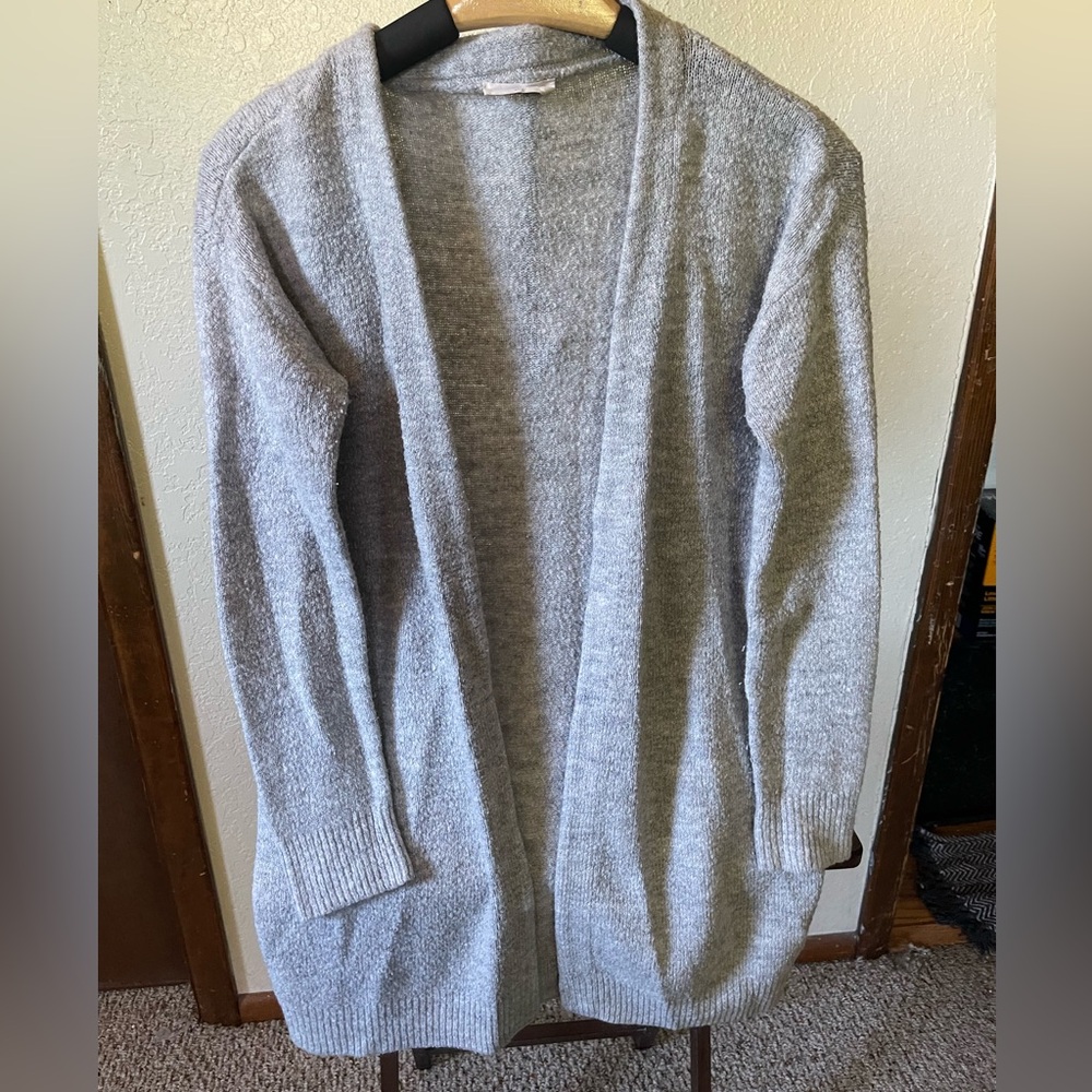 Sophie Rue Light Gray Open-Front Cardigan